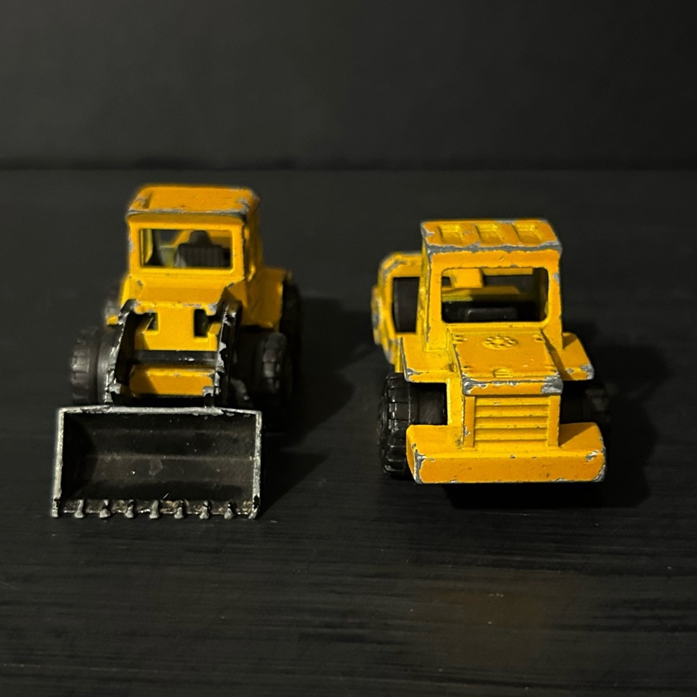 Vintage Majorette Tractor Loader #211 and a Majorette Road Roller #226